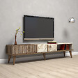 HABITAT ET JARDIN - Meuble TV en bois "Milan" - 180 x 35 x 40 cm - NoyerBlanc - vignette