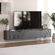 HABITAT ET JARDIN - Meuble TV en bois "Parla" 180 x 30 x 30 cm - Anthracite - vignette