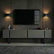 HABITAT ET JARDIN - Meuble TV en bois "Onera" - 180 x 30 x 50 cm - Anthracite / Noir - vignette