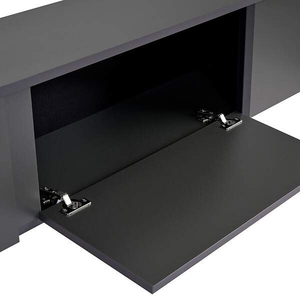 HABITAT ET JARDIN - Meuble TV en bois "Onera" - 180 x 30 x 50 cm - Anthracite / Noir - large