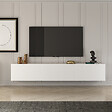 HABITAT ET JARDIN - Meuble TV en bois "West" 150 x 32 x 30 cm - Blanc - vignette
