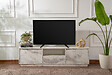HABITAT ET JARDIN - Meuble TV en bois "Vanguard" 160 x 30 x 42 cm - Marbre de Freesia - vignette