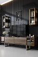 HABITAT ET JARDIN - Meuble TV en bois "Gold Line" - 180 x 30 x 48 cm - NoyerNoir - vignette