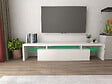 HABITAT ET JARDIN - Meuble TV LED laqué "Tina" - 187.5 x 34 x 38 cm - Blanc - vignette