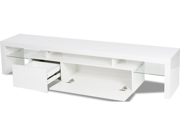 HABITAT ET JARDIN - Meuble TV LED laqué "Tina" - 187.5 x 34 x 38 cm - Blanc - large