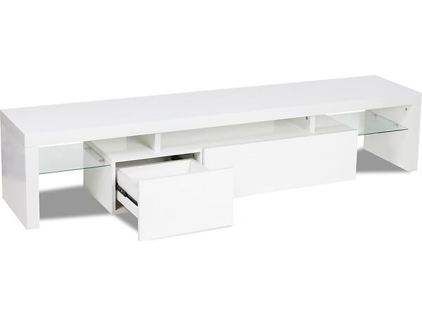 HABITAT ET JARDIN - Meuble TV LED laqué "Tina" - 187.5 x 34 x 38 cm - Blanc - large