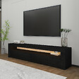 HABITAT ET JARDIN - Meuble TV en bois "Bati" - 150 x 36 x 46 cm - Noir - vignette