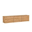 HABITAT ET JARDIN - Meuble TV suspendu en bois avec éclairage LED "Neon illuminated" - 160 x 32 x 35 cm - Marron - vignette