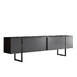 HABITAT ET JARDIN - Meuble TV en bois "Luxe" - 180 x 30 x 50 cm - Noir - vignette