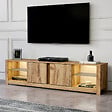 HABITAT ET JARDIN - Meuble TV en bois "Aydos" 180 x 35 x 45 cm - Chêne - vignette