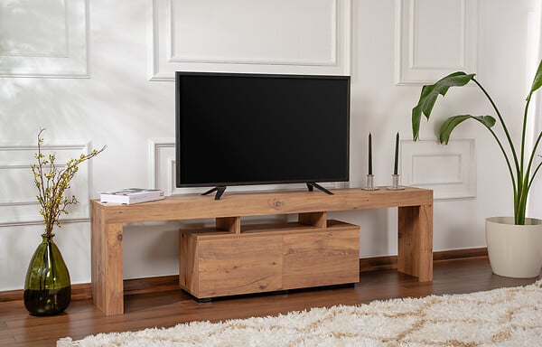 HABITAT ET JARDIN - Meuble TV en bois "Enclave" - 180 x 31 x 50 cm - Marron - large
