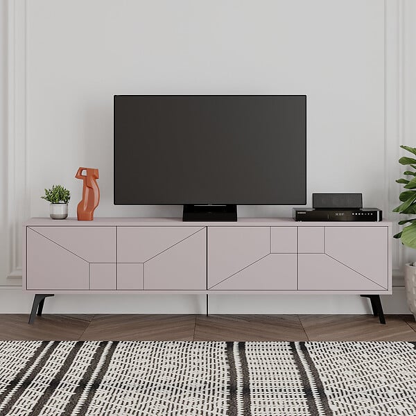 HABITAT ET JARDIN - Meuble TV en bois "Dune" - 180 x 29 x 50 cm - Moka clair - large