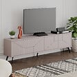 HABITAT ET JARDIN - Meuble TV en bois "Dune" - 180 x 29 x 50 cm - Moka clair - vignette