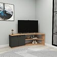 HABITAT ET JARDIN - Meuble TV d'angle en bois "Termera" - 135 x 67 x 48 cm - Marron - vignette