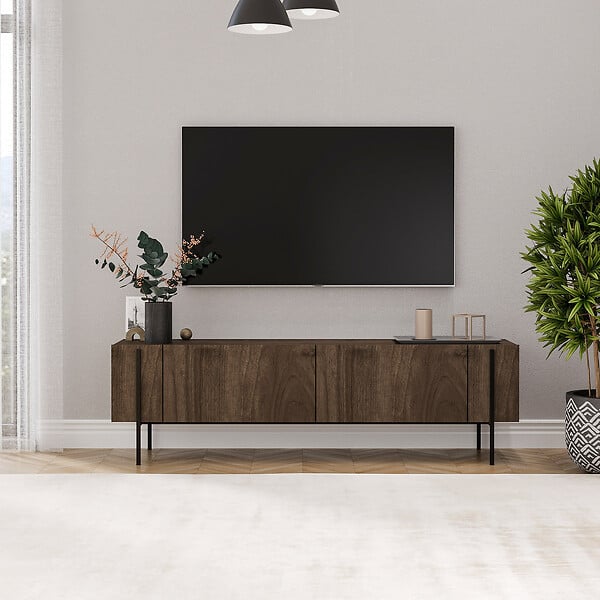 HABITAT ET JARDIN - Meuble TV en bois "Herman" - 160 x 31 x 45 cm - Marron - large