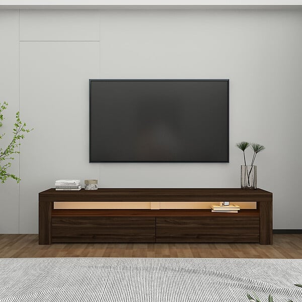 HABITAT ET JARDIN - Meuble TV en bois "Bati" - 150 x 36 x 46 cm - Marron - large