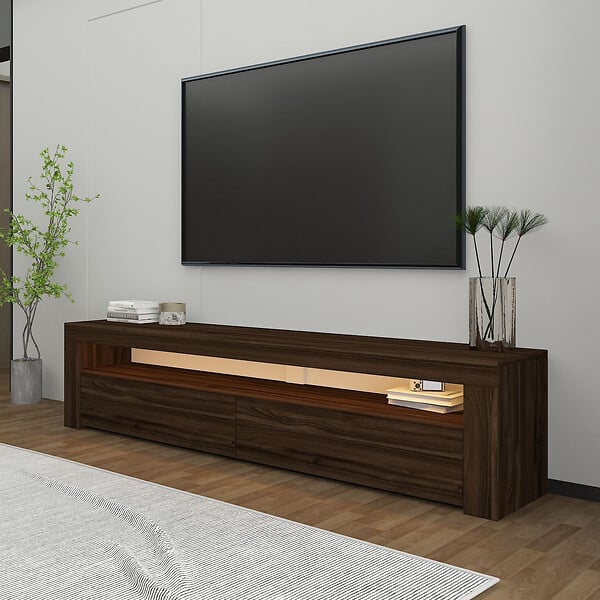 HABITAT ET JARDIN - Meuble TV en bois "Bati" - 150 x 36 x 46 cm - Marron - large