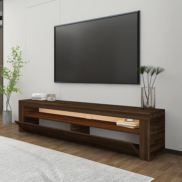 HABITAT ET JARDIN - Meuble TV en bois "Bati" - 150 x 36 x 46 cm - Marron - large