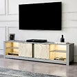 HABITAT ET JARDIN - Meuble TV en bois "Aydos" 180 x 35 x 45 cm - Gris - vignette