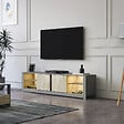HABITAT ET JARDIN - Meuble TV en bois "Aydos" 180 x 35 x 45 cm - Gris - vignette