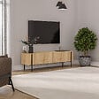 HABITAT ET JARDIN - Meuble TV en bois "Herman" - 160 x 31 x 45 cm - Beige - vignette
