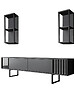 HABITAT ET JARDIN - Meuble TV en bois "Chrome Line" - 180 x 30 x 48 cm - AnthraciteNoir - vignette