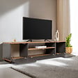 HABITAT ET JARDIN - Meuble TV en bois "Veramont" - 180 x 44 x 44 cm - Gris anthracite - vignette