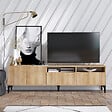 HABITAT ET JARDIN - Meuble TV en bois "Ross" - 180 x 35 x 52 cm - Chêne - vignette