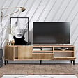 HABITAT ET JARDIN - Meuble TV en bois "Ross" - 180 x 35 x 52 cm - Chêne - vignette