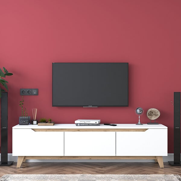 HABITAT ET JARDIN - Meuble TV en bois "Digi" - 180 x 35 x 48 cm - Beige - large