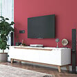 HABITAT ET JARDIN - Meuble TV en bois "Digi" - 180 x 35 x 48 cm - Beige - vignette