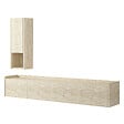 HABITAT ET JARDIN - Meuble TV avec étagère murale en bois "Sema" - 160 x 30 x 35 cm - Travertin - vignette