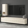 HABITAT ET JARDIN - Meuble TV avec étagère murale en bois "Sema" - 160 x 30 x 35 cm - Travertin - vignette