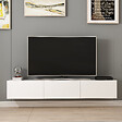HABITAT ET JARDIN - Meuble TV suspendu en bois "Rigel" - 180 x 32 x 30 cm - Blanc - vignette