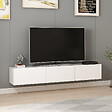 HABITAT ET JARDIN - Meuble TV suspendu en bois "Rigel" - 180 x 32 x 30 cm - Blanc - vignette