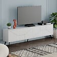 HABITAT ET JARDIN - Meuble TV en bois "Dune" - 180 x 29 x 50 cm - Blanc - vignette