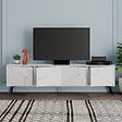 HABITAT ET JARDIN - Meuble TV en bois "Dune" - 180 x 29 x 50 cm - Blanc - vignette