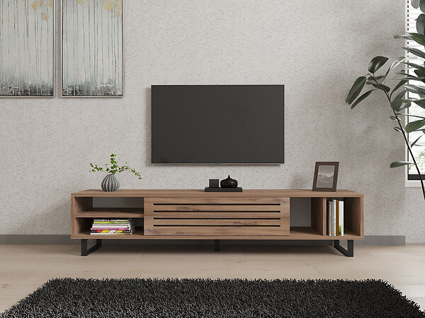 HABITAT ET JARDIN - Meuble TV en bois "Safir" 160 x 40 x 35 cm - Pin atlantique - large