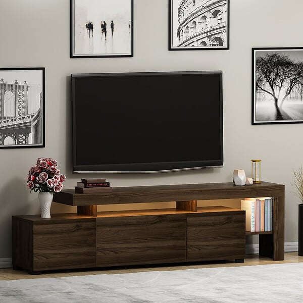 HABITAT ET JARDIN - Meuble TV en bois "Beliz" Meuble TV - 192 x 37 x 53 cm - large