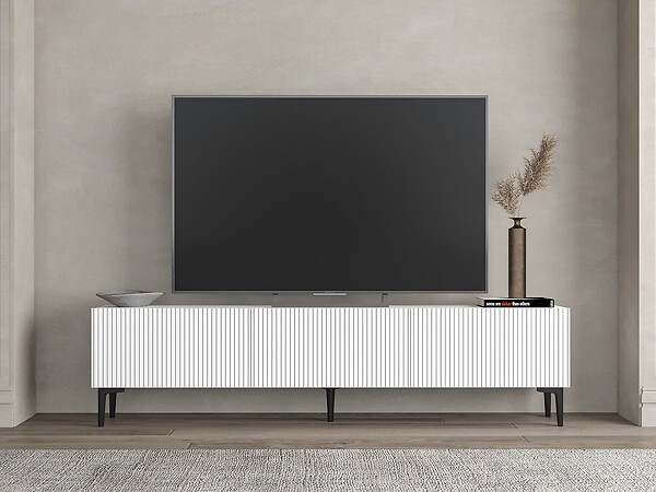 HABITAT ET JARDIN - Meuble TV en bois "Oscar" - 180 x 31 x 45 cm - Blanc - large