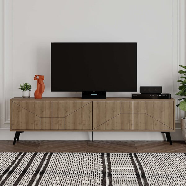 HABITAT ET JARDIN - Meuble TV en bois "Dune" - 180 x 29 x 50 cm - Marron - large