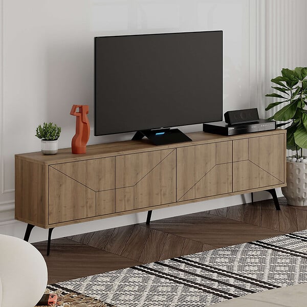 HABITAT ET JARDIN - Meuble TV en bois "Dune" - 180 x 29 x 50 cm - Marron - large