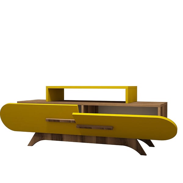 HABITAT ET JARDIN - Meuble TV en bois "Rose" - 145 x 36 x 49 cm - NoyerJaune - large