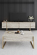 HABITAT ET JARDIN - Meuble TV en bois "Luxe" - 180 x 30 x 50 cm - TravertinOr - vignette