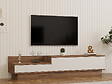 HABITAT ET JARDIN - Meuble TV en bois "Barko" - 160 x 35 x 35 cm - Pin atlantiqueBlanc - vignette