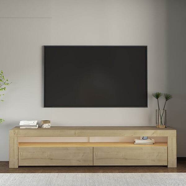 HABITAT ET JARDIN - Meuble TV en bois "Bati" - 150 x 36 x 46 cm - Beige - large