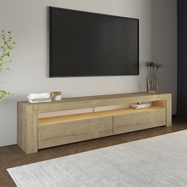 HABITAT ET JARDIN - Meuble TV en bois "Bati" - 150 x 36 x 46 cm - Beige - large