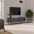 HABITAT ET JARDIN - Meuble TV en bois "Herman" - 160 x 31 x 45 cm - Gris anthracite - vignette