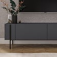 HABITAT ET JARDIN - Meuble TV en bois "Herman" - 160 x 31 x 45 cm - Gris anthracite - vignette
