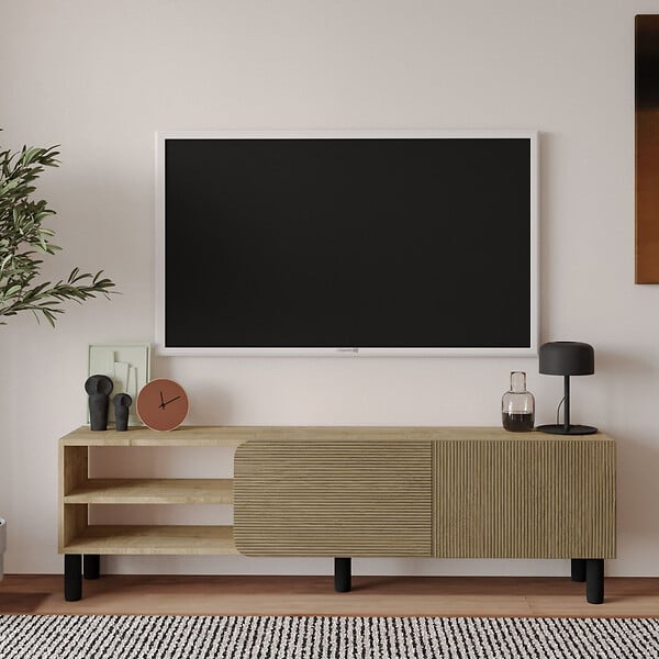 HABITAT ET JARDIN - Meuble TV en bois "River" - 150 x 31 x 48 cm - Beige - large